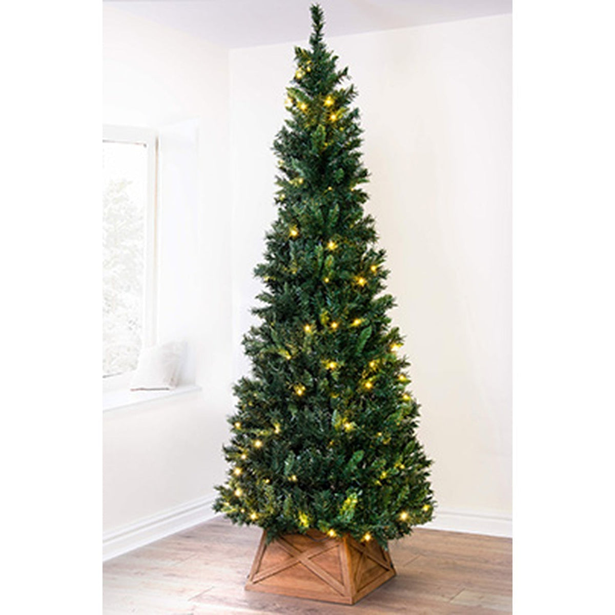 Árvore de Natal Pop-Up com Luzes Brancas Quentes – Verde / 2,10m