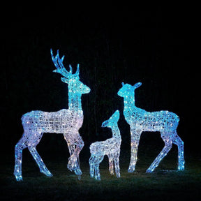 Conjunto de Renas Iluminadas com LED RGB Inteligente e Controle via Wi-Fi