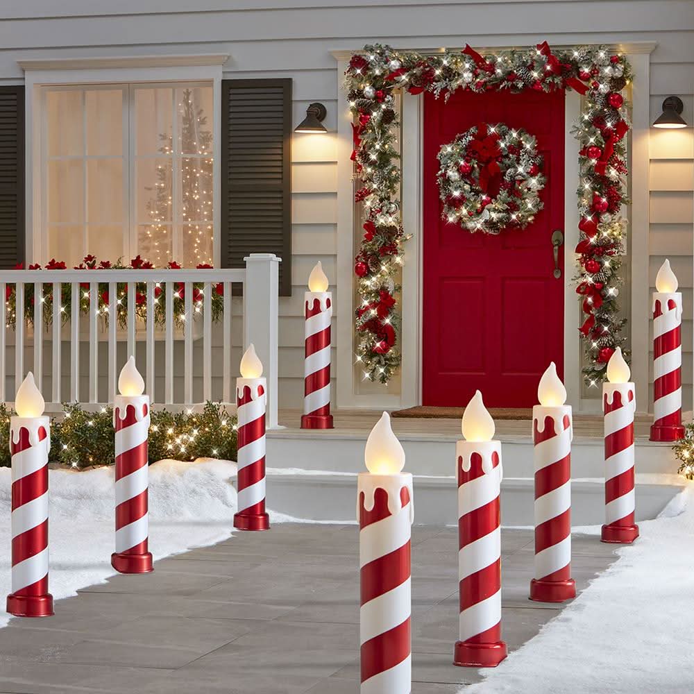 Conjunto de Velas de Bastão de Doces Cintilantes com LEDs – 91 cm