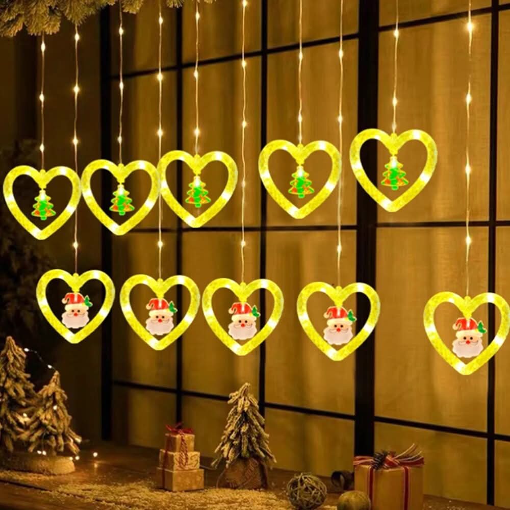 Cortina de Luzes de Natal em LED para Decoração – Brilho Festivo e Encantador
