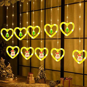 Cortina de Luzes de Natal em LED para Decoração – Brilho Festivo e Encantador