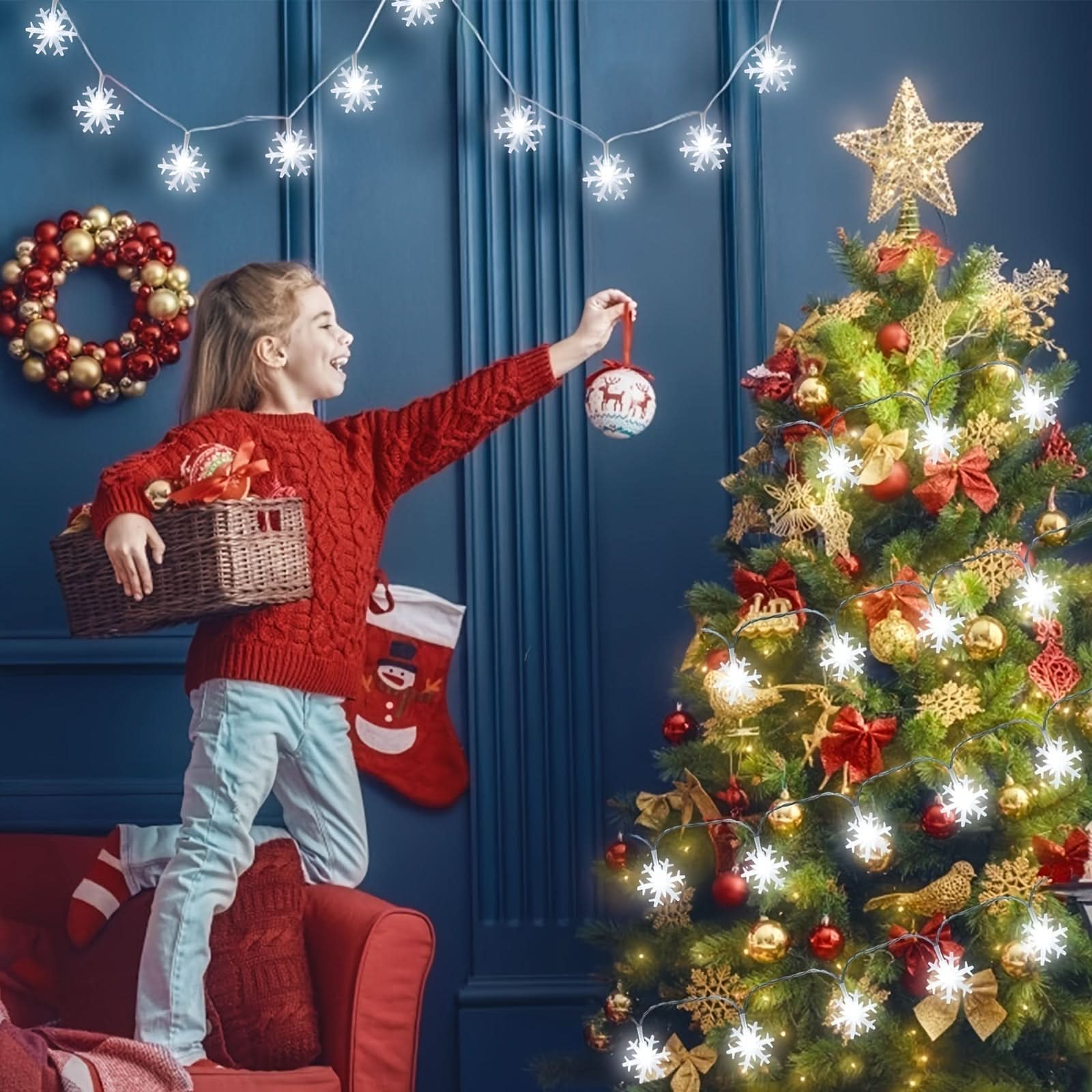 Cortina de Luzes LED Floco de Neve – 3 Metros
