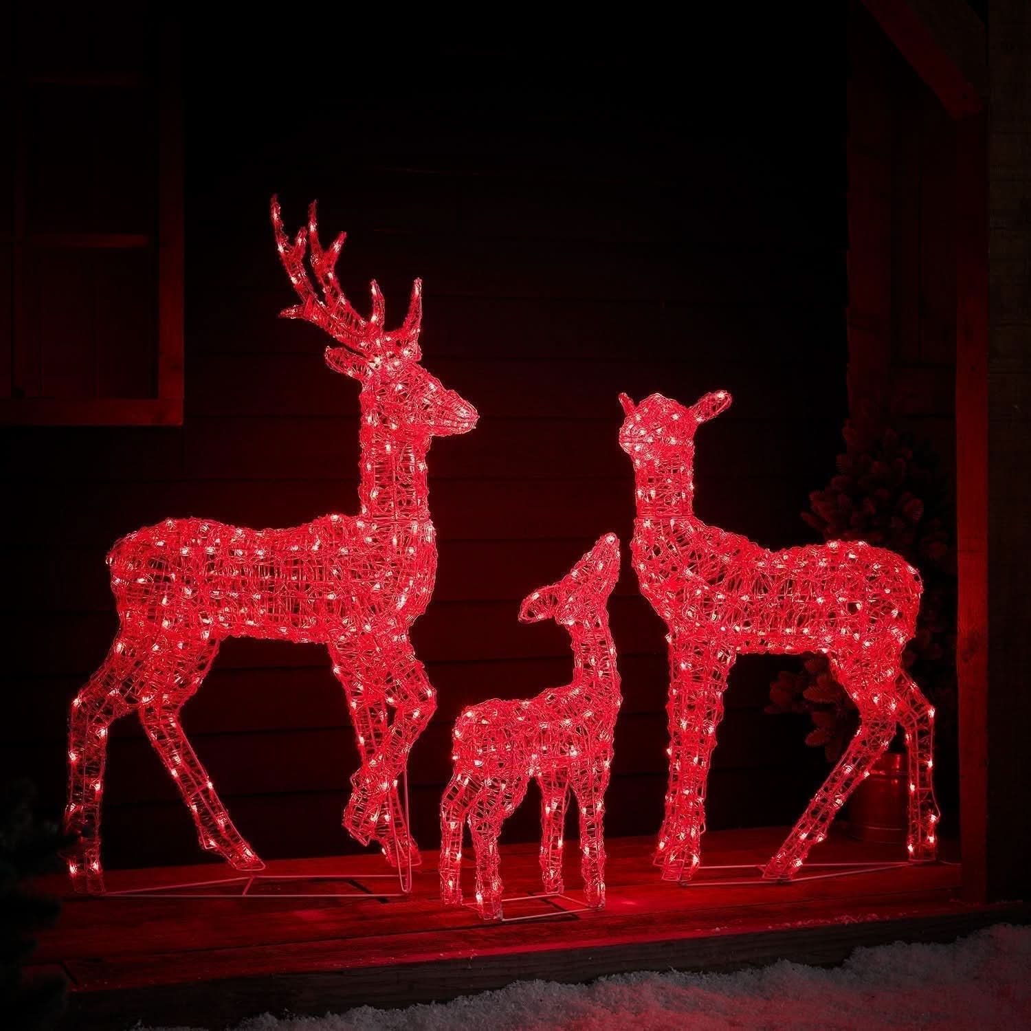 Conjunto de Renas Iluminadas com LED RGB Inteligente e Controle via Wi-Fi