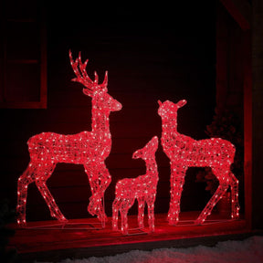 Conjunto de Renas Iluminadas com LED RGB Inteligente e Controle via Wi-Fi