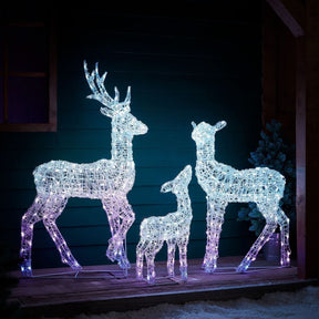 Conjunto de Renas Iluminadas com LED RGB Inteligente e Controle via Wi-Fi